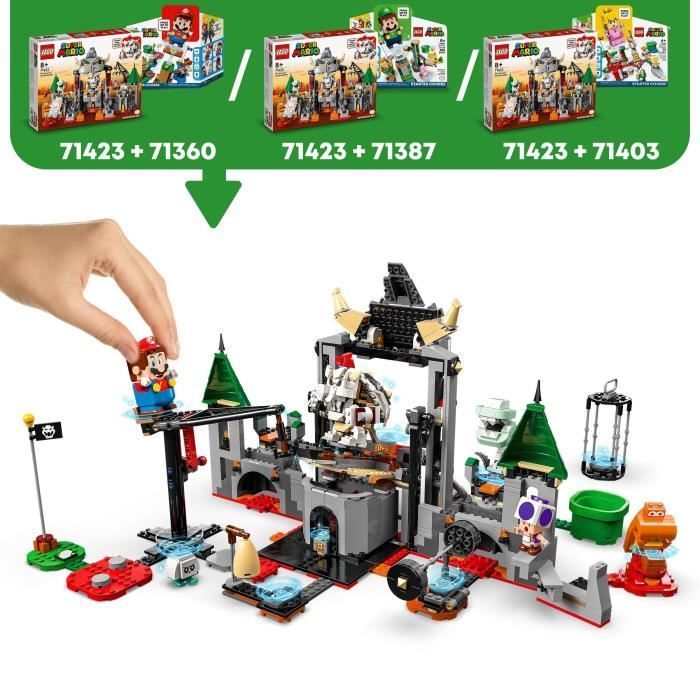 LEGO® Super Mario 71423 Ensemble d’Extension Bataille au Château de Bowser Skelet, à Combiner avec Pack de Démarrage