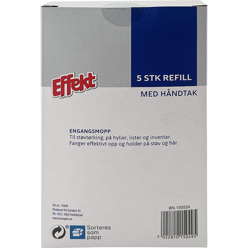 Effektmopp med 5 påfyllningar