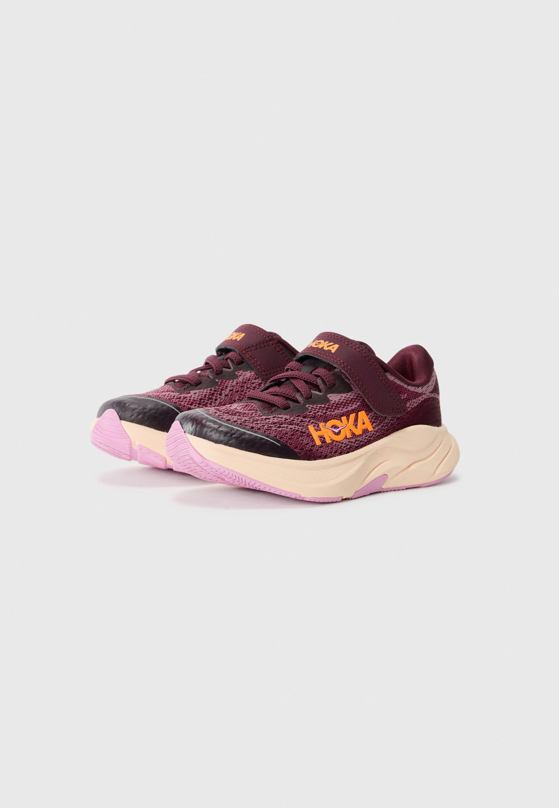 HOKA RINCON 4 LITTLE UNISEX - Trailrunning schoenen - zwart kersenrood/klassiek mauve