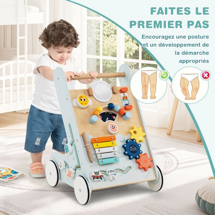 Andador de madeira LIFEZEAL para bebês a partir de 1 ano, andador multifuncional conversível 8 em 1, brinquedo educativo, andador para bebês, versão