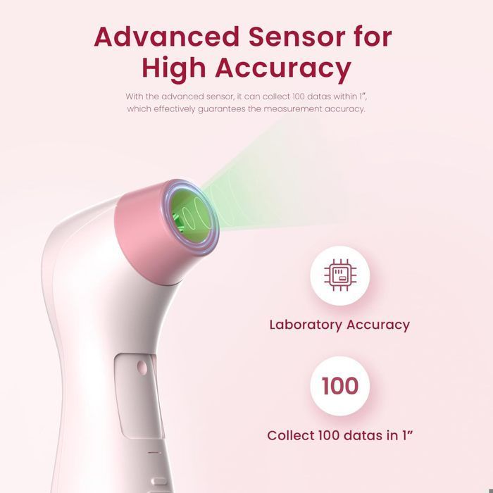 Non-Contact Infrared Forehead Thermometer - For Baby | Pink, Simple and Accurate