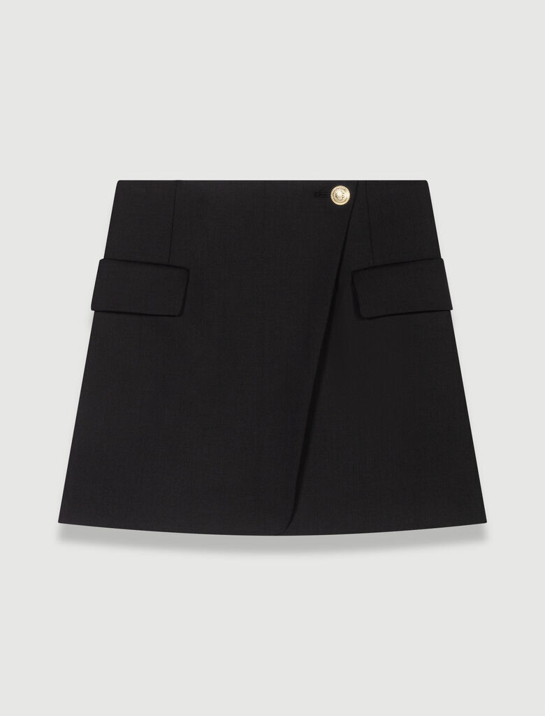 Asymmetrische gelaagde rok - Zwart