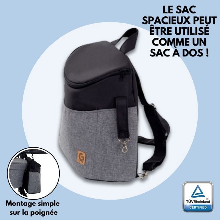 GagaDumi Boston 3-in-1 Combination Stroller, Carrycot, Car Seat with All Accessories, Pram (B1-Grey Jeans)