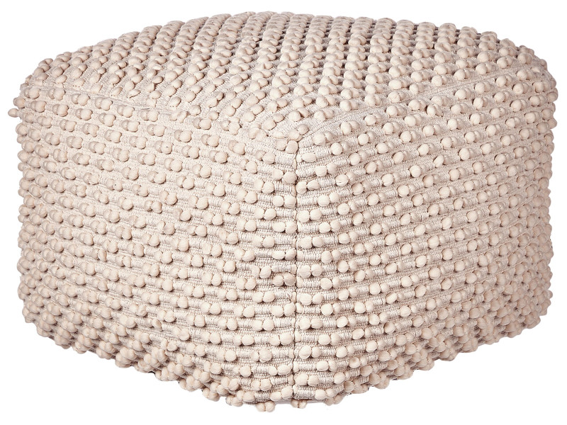Pufa pleciona bawełniana 50 x 35 cm taupe