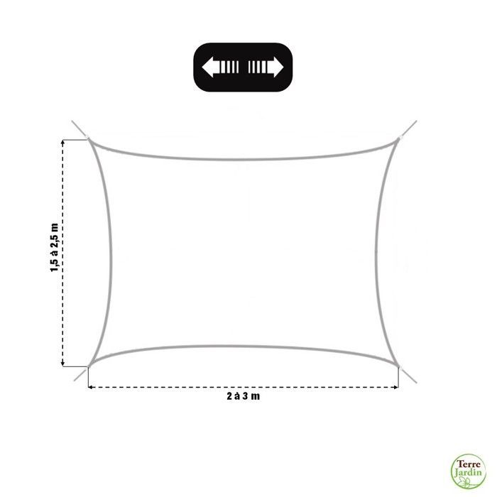 Vela de sombra rectangular extensible