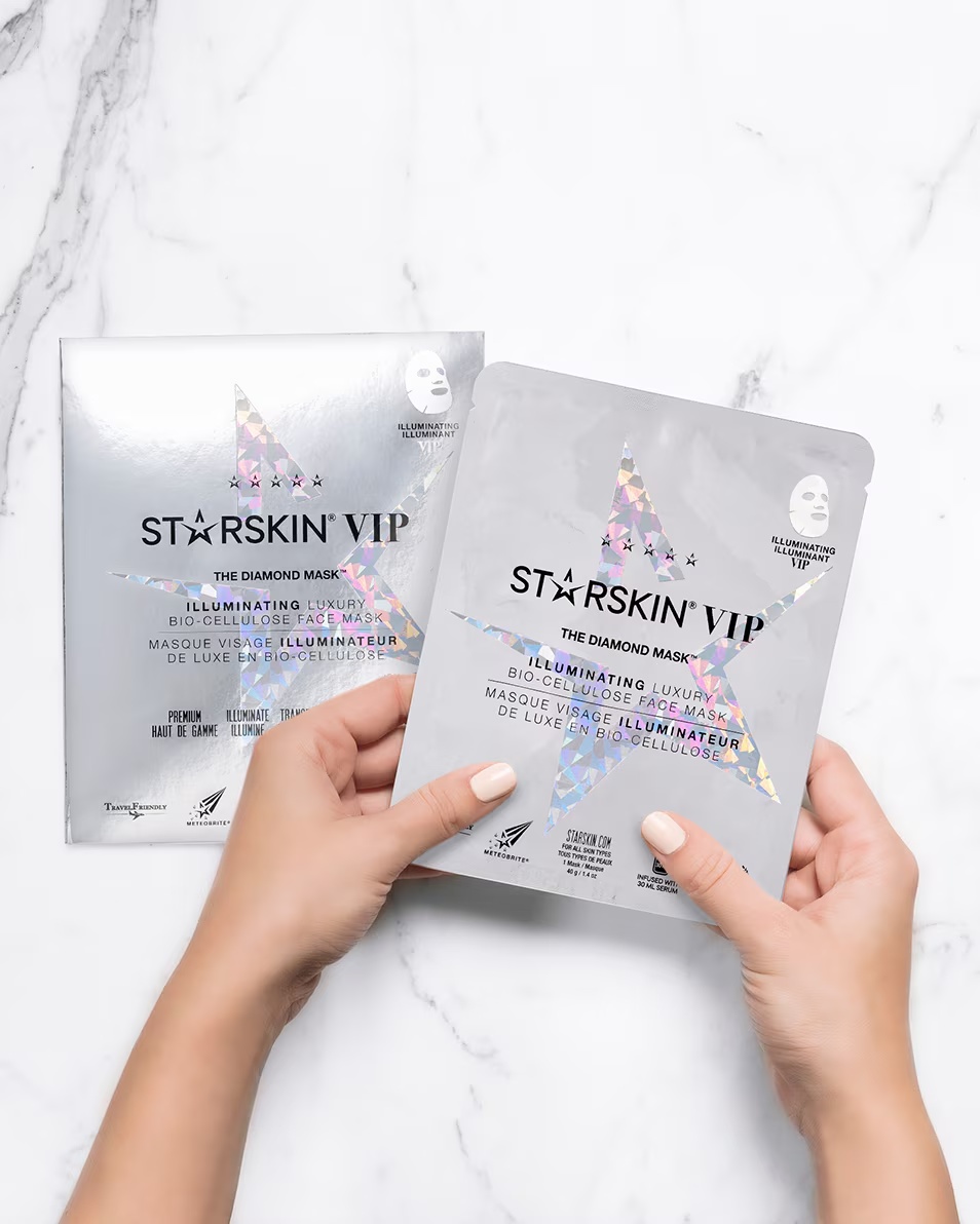 STARSKIN VIP THE DIAMOND MASK™ MASCA DE FAȚĂ ILUMINATOARE CU BIOCELULOZĂ