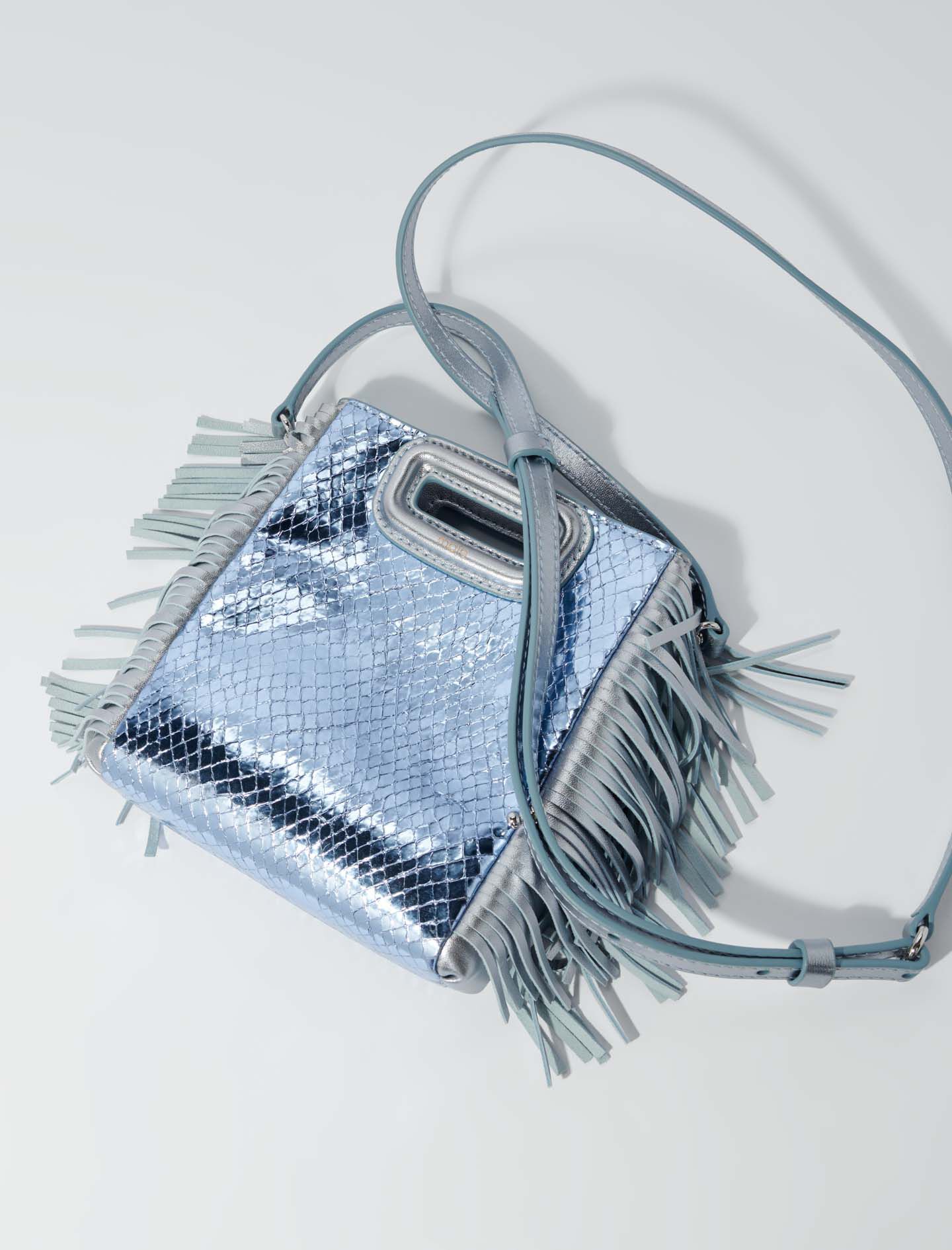 Metallinen Python Mini Bag M - Vaaleansininen