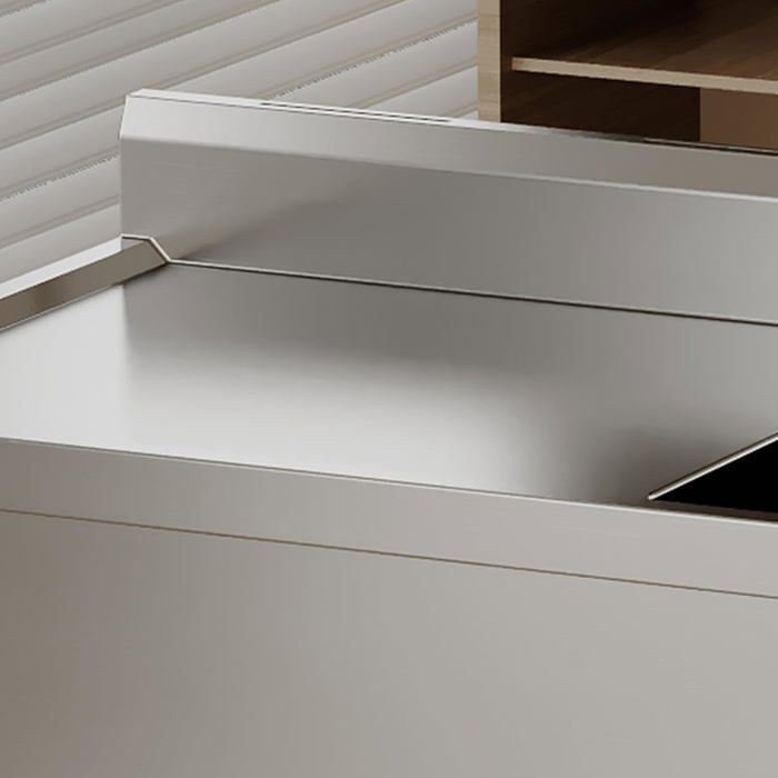 Évier Cuisine 1 Bac avec Établi Acier Inoxydable sur Pied, Cuve avec Chaud/Froid Robinet, Égouttoir pour Cuisine 100 * 51 * 95 cm