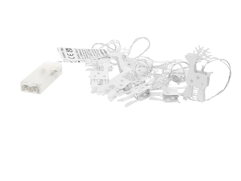 Lampki choinkowe Ria LED z Reniferami 150 cm biały