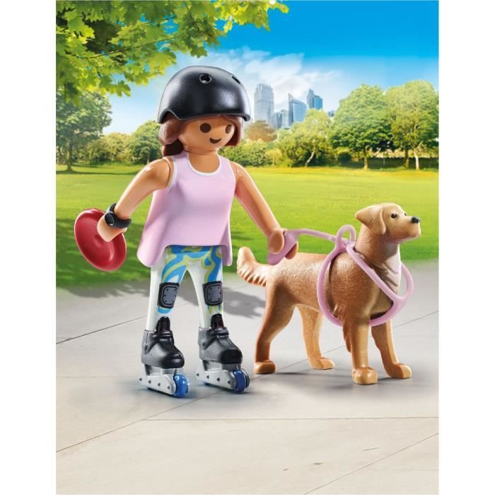 PLAYMOBIL 71739 Girl on roller skates with Retriever, My Life, 12 pieces, Ages 4+