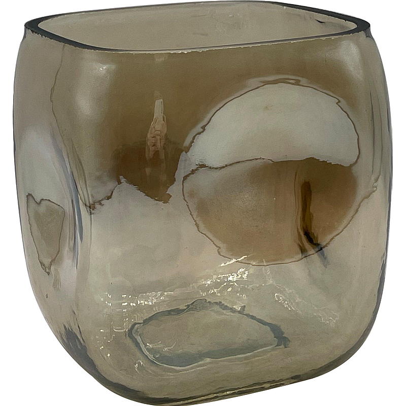 Hjem Vase/lysholder Wave 11,5x12 cm glas
