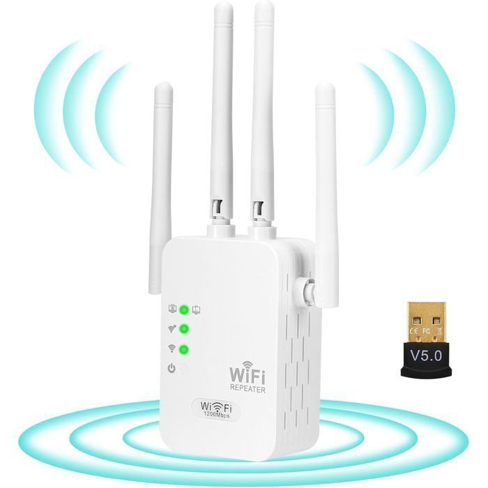Repetidor Wi-Fi sem fio potente, amplificador, extensor, divisor, relé, parede grossa + etiqueta para dongle