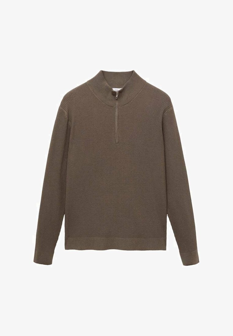Pull Mango à col zippé - gris