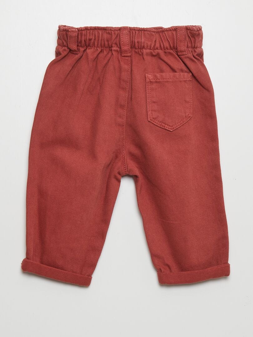 Broek in papieren zakstijl - ROOD