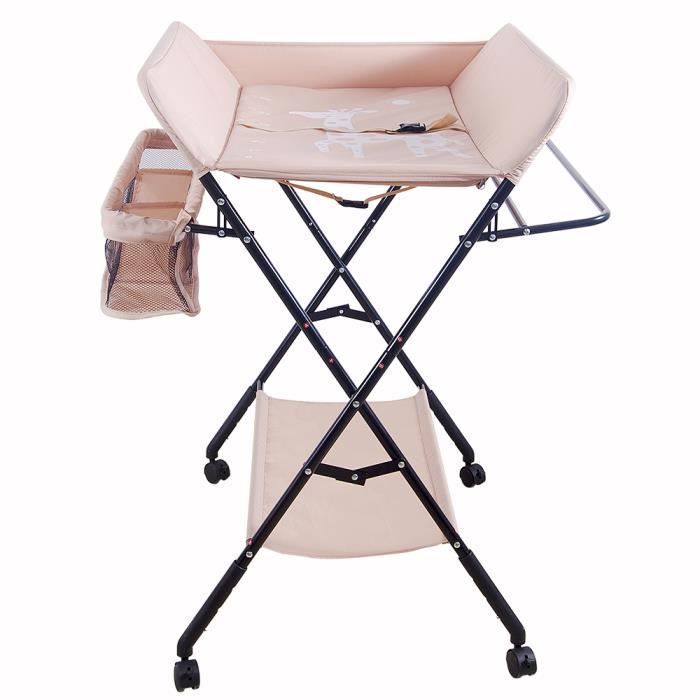 Table à Langer pour Bébé - Marque - Modèle - Structure en Fer - Panier de Rangement