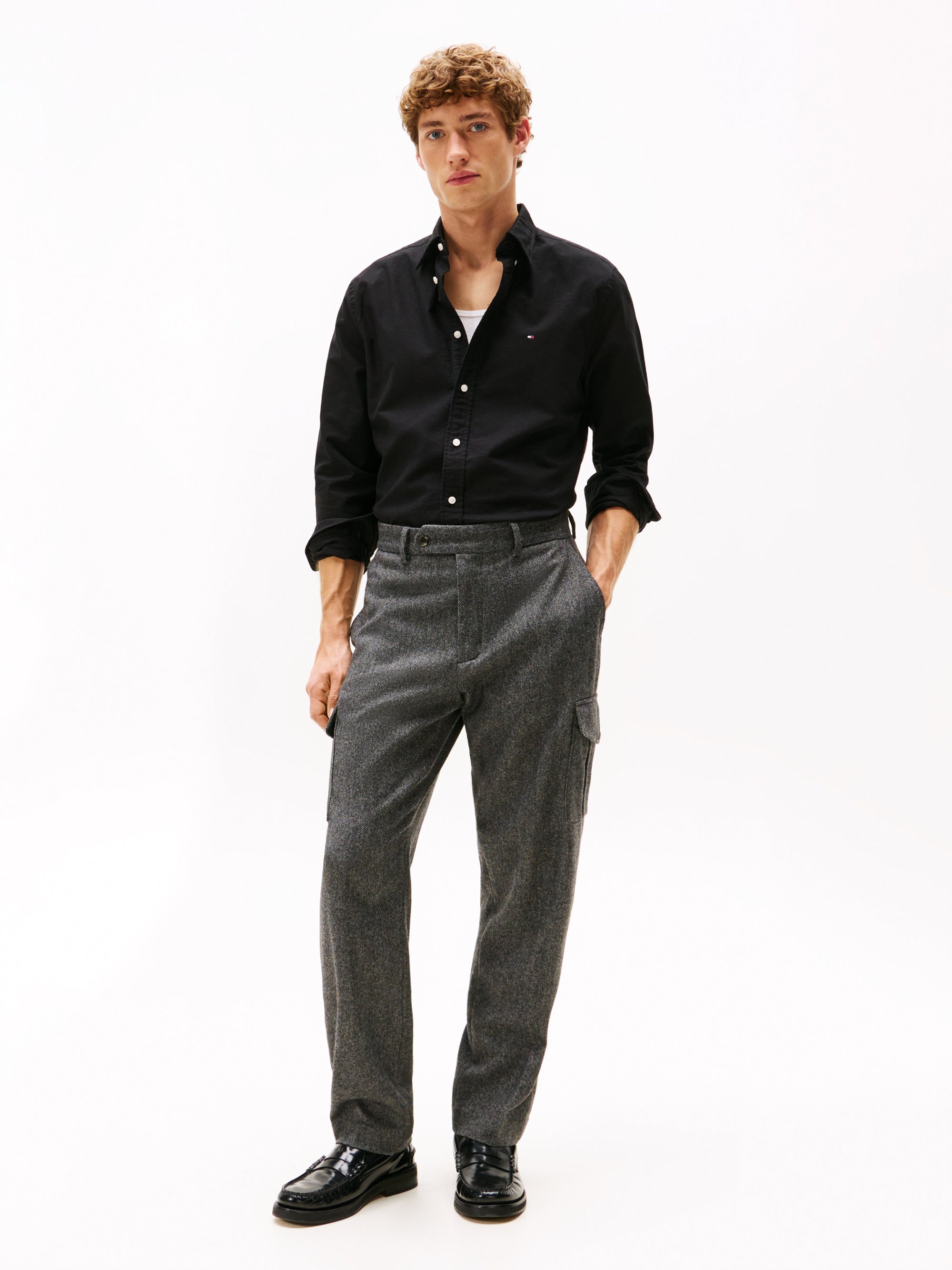 Tommy Hilfiger SOLID HERITAGE - Hemd - schwarz
