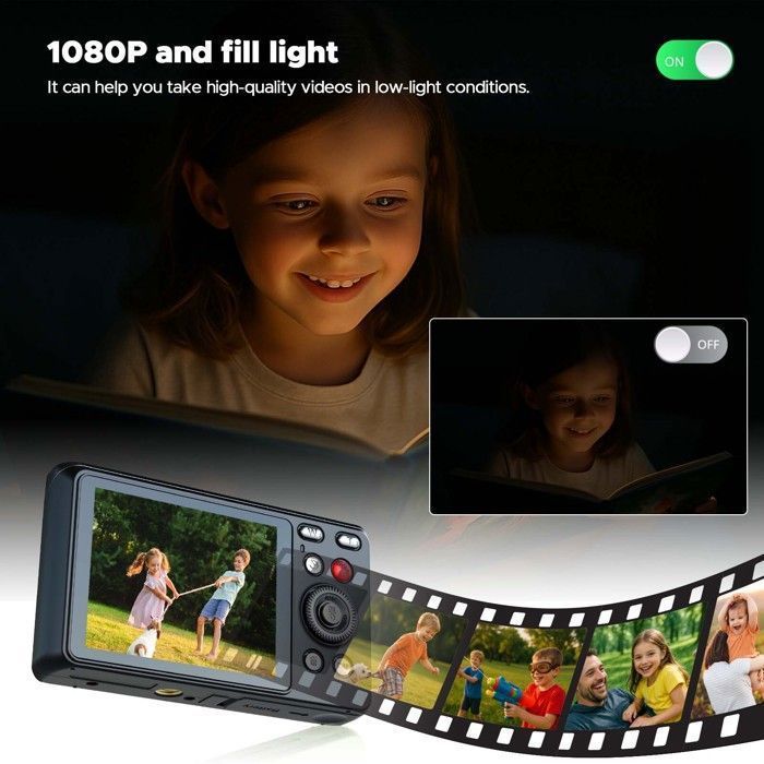 Compact Digital Camera with 1080P Video Camera, 50MP - 2.8