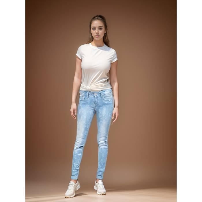 Pantalones vaqueros de mujer - TIFFOSI - Ajustados - Azul claro - Tiro medio - 98% algodón