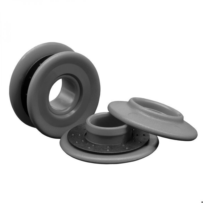 Lot de 10 oeillets à clipser pour bâche à bulles ou autres types de bâches  - Gris - Linxor