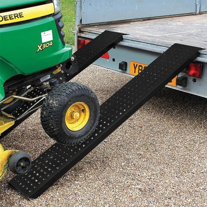rampe d'accès 2pcs rampe de chargement rampe d'accès rampe de chargement jusqu'à 400kg acier 135cm SUUSOLNY