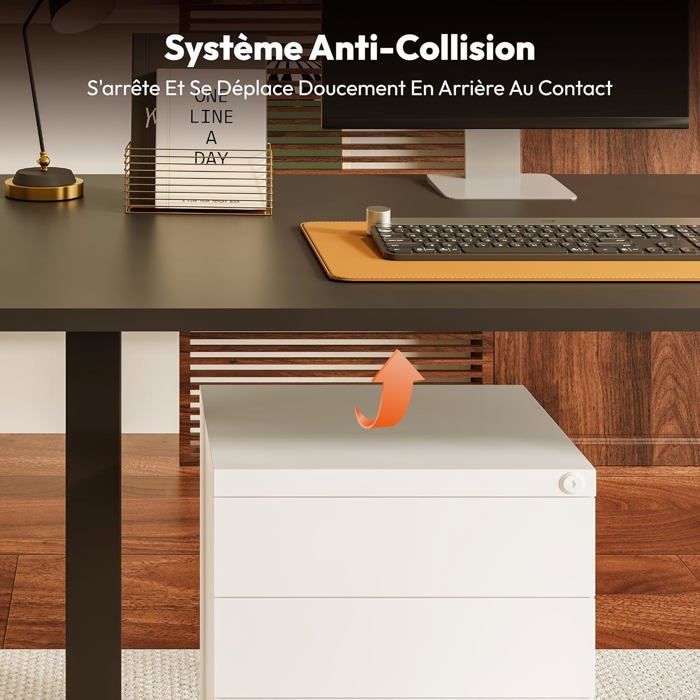 SANODESK Zit-sta bureau, volledig bureaublad van 110x54 cm, anti-botsingssysteem, geheugenfuncties, haak/bekerhouder, zwart