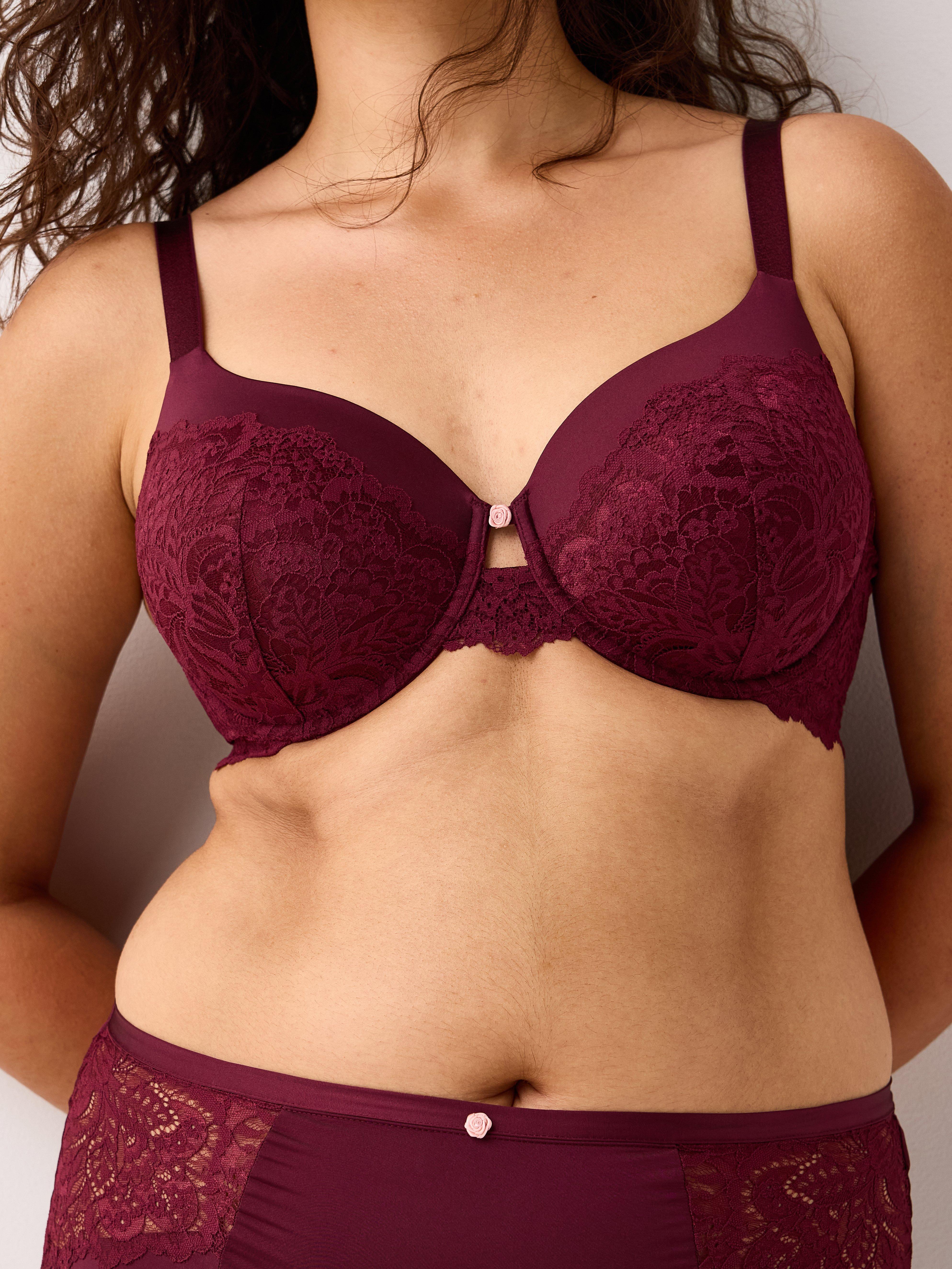 Soutien-gorge t-shirt Dahlia rouge foncé poussiéreux