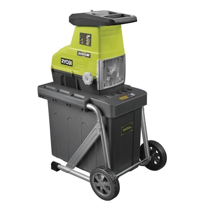 RYOBI - 3000W Tuinversnipperaar - Cilinderversnippering - Stille werking - Versnipperingscapaciteit 45 mm - Opvangbak 55 liter - RSH3045U