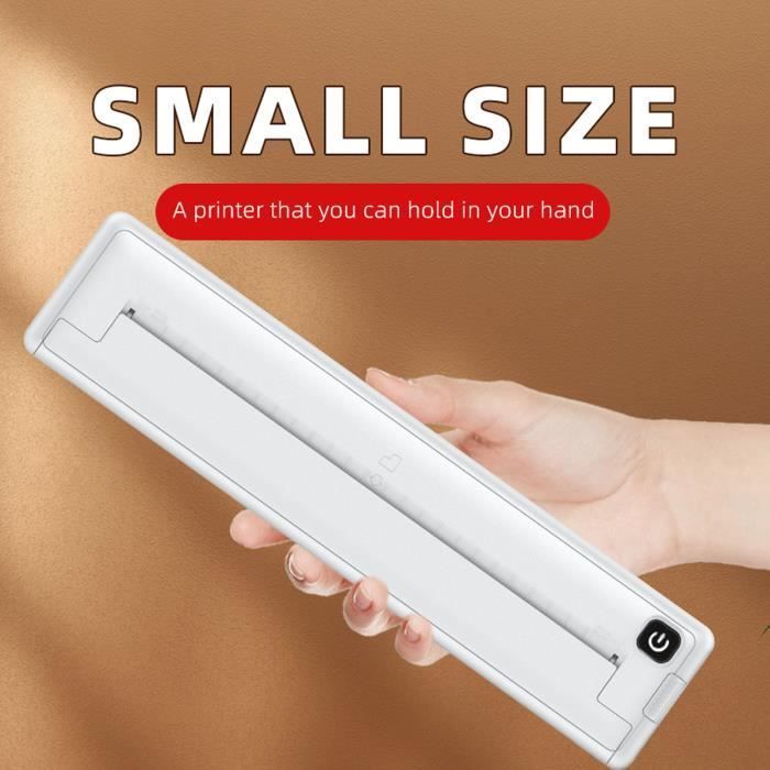 Imprimante Thermique A4 - QIILU - Sans Encre - 200 DPI - Connectivité Sans Fil - Batterie 1000 mAh