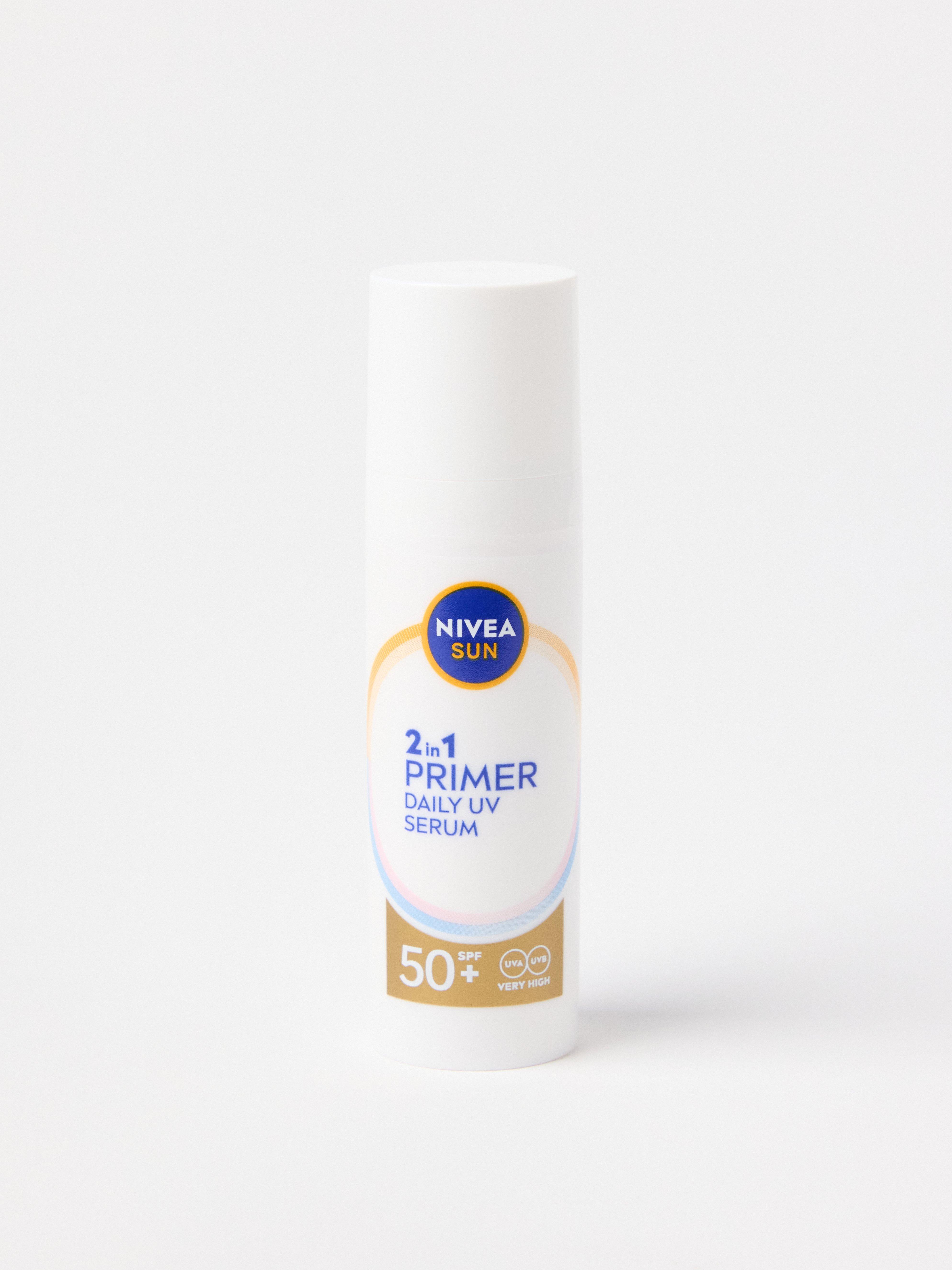 NIVEA UV Face 2-i-1 Daglig UV-serum SPF 50 Uten farge