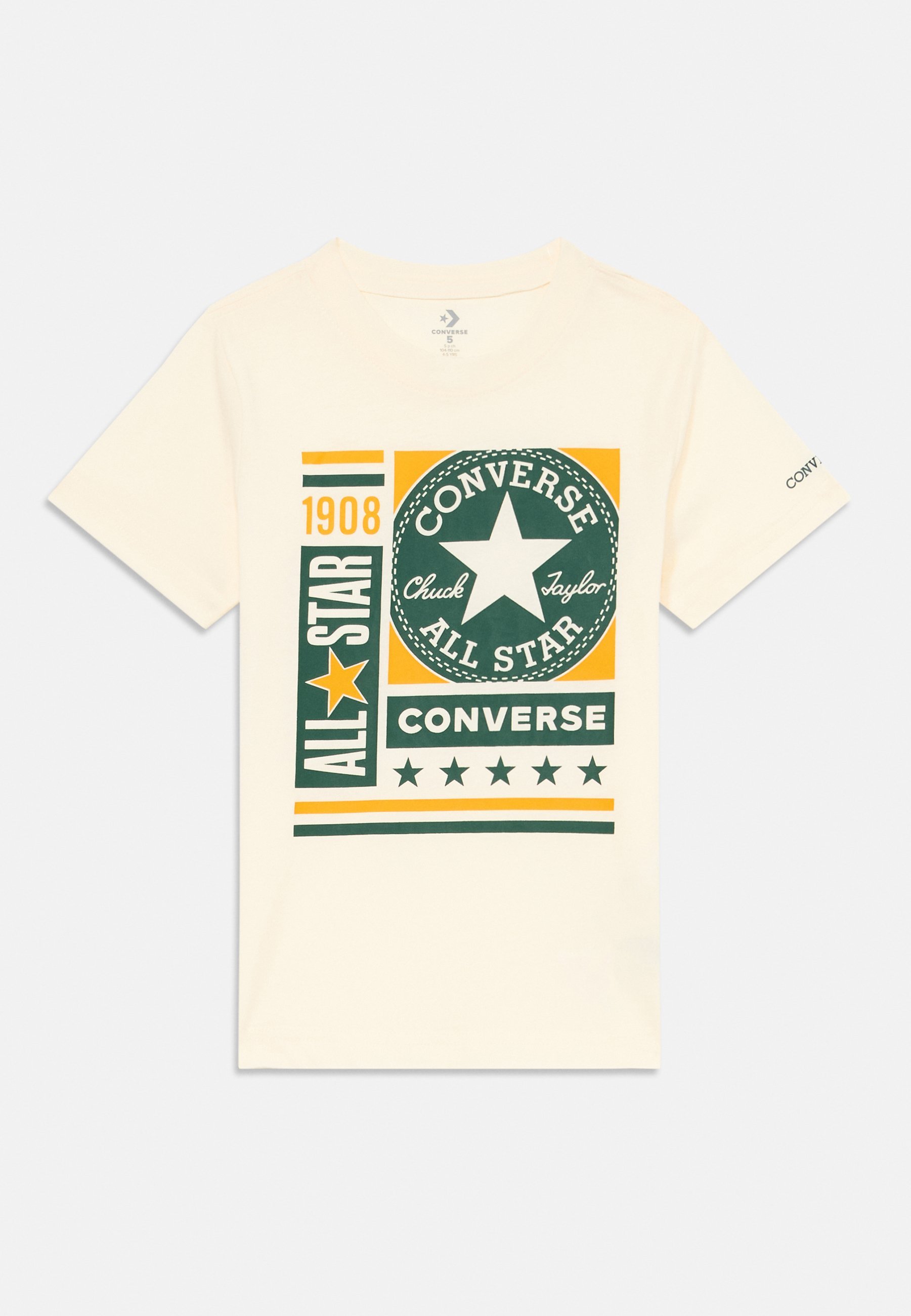 Converse BLOCKS LOGO TEE - Marškinėliai su spauda - egret