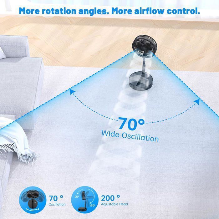 Ventilador de pedestal XVX - 9'' - Silencioso - Control remoto - 4 velocidades