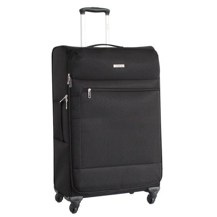Maleta grande Alistair - Colección Breeze - 4 ruedas - Lona suave - Negra