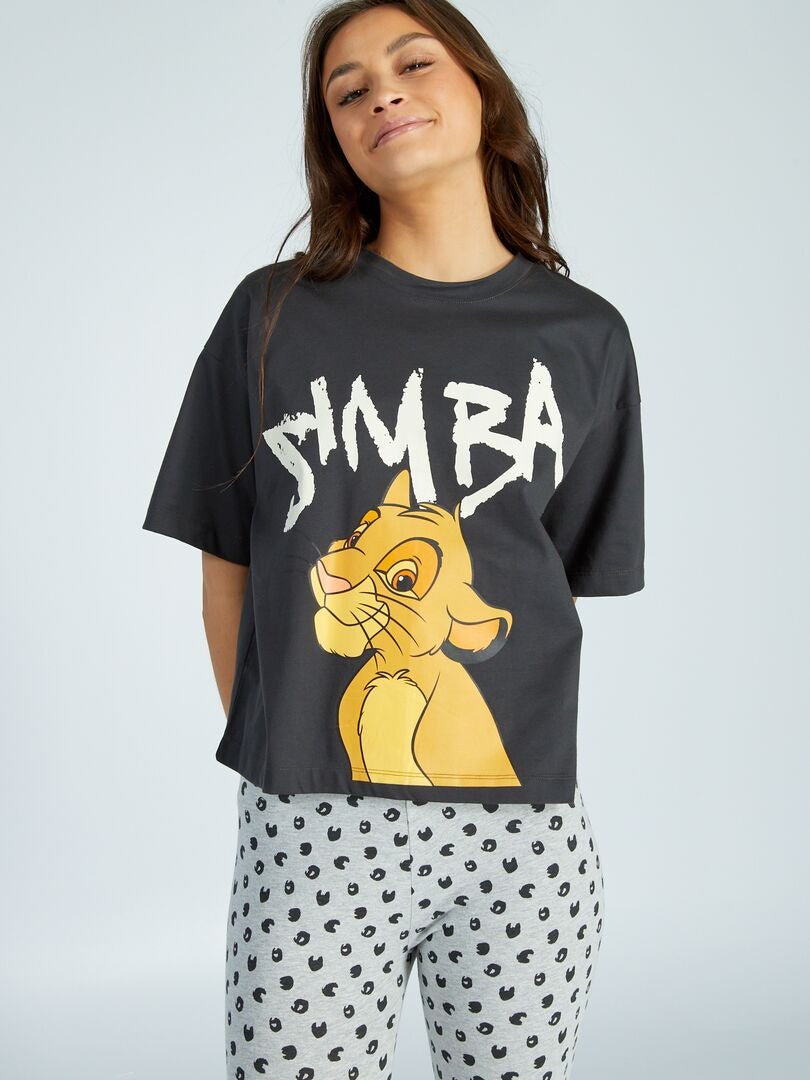 Pijama comprido Simba - 2 peças - PRETO