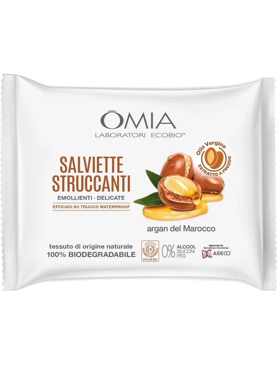 OMIA Make-up-Entfernungstücher für Gesicht, Augen und Lippen mit marokkanischem Arganöl, 20 Stück