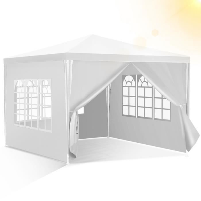Bettizia Tente Pavillon Tente de Jardin protection parfaite par tous les temps 3x3m Blanc ACCESSOIRE DE GLORIETTE