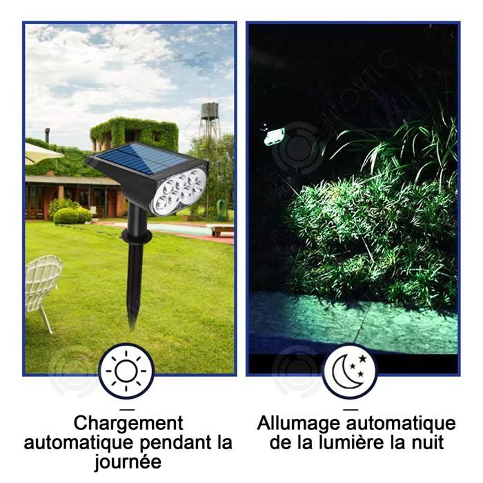 Faretto solare INN, luce colorata, faretto solare impermeabile da esterno a 7 LED, proiettore solare da esterno, lampade solari