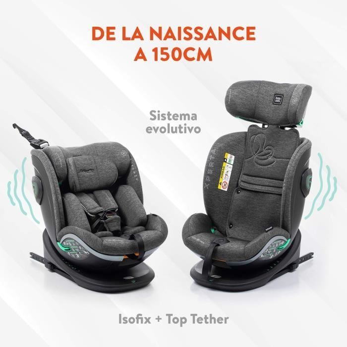 Cadeira auto - BABYAUTO - XPERTA BLACK LINE - Do nascimento aos 12 anos - 0-36 kg - I-Size - ISOFIX - Giro de 360° - ECE R129