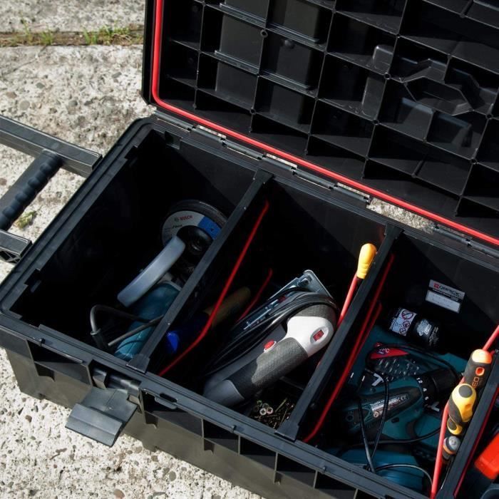 Caisse à Outils Mobile - Qbrick - Technik - Noir - Longs Outils - Accessoires Inclus