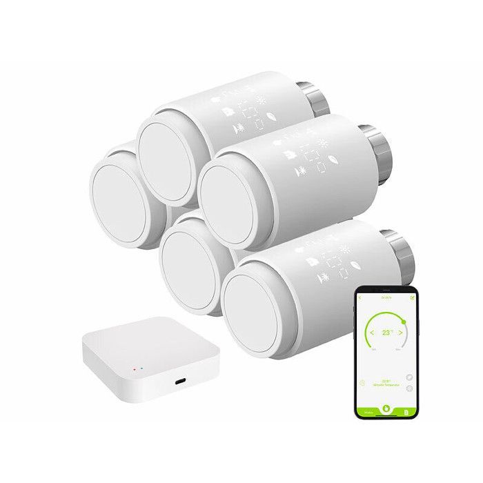 válvulas termostáticas de radiador ZigBee conectadas con puerta de enlace
