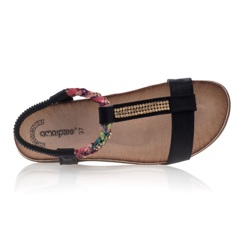 Sandalias negras para mujer / Zapatos de punta abierta