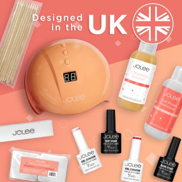 JoLee Gel-Nagellack-Set 10 x 10 ml – 8 Farben + Überlack & Unterlack