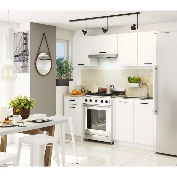 Meuble de cuisine bas AKORD S40 OLIWIA modulable Blanc 40 cm 1 porte 1 tiroir façade Blanche 2 étagères 40x46x85 cm