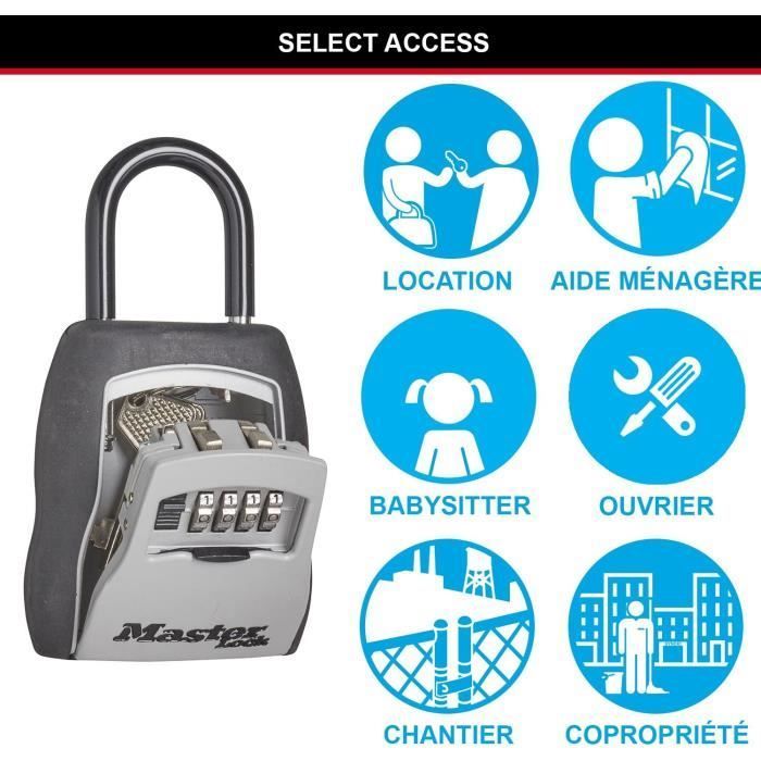 Cofre para chaves seguro - MASTER LOCK - 5400 EUR - Tamanho médio - Com cadeado - Select Access. Compartilhe suas chaves com segurança.