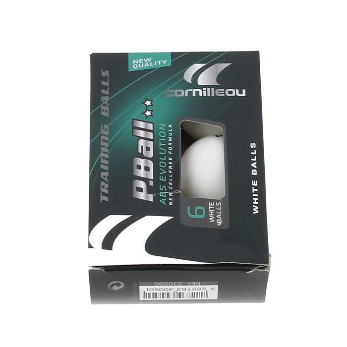 Balle de tennis de table - CORNILLEAU - P-ball abs evolution 2 - Lot de 6 - Utilisation intérieure - Synthétique