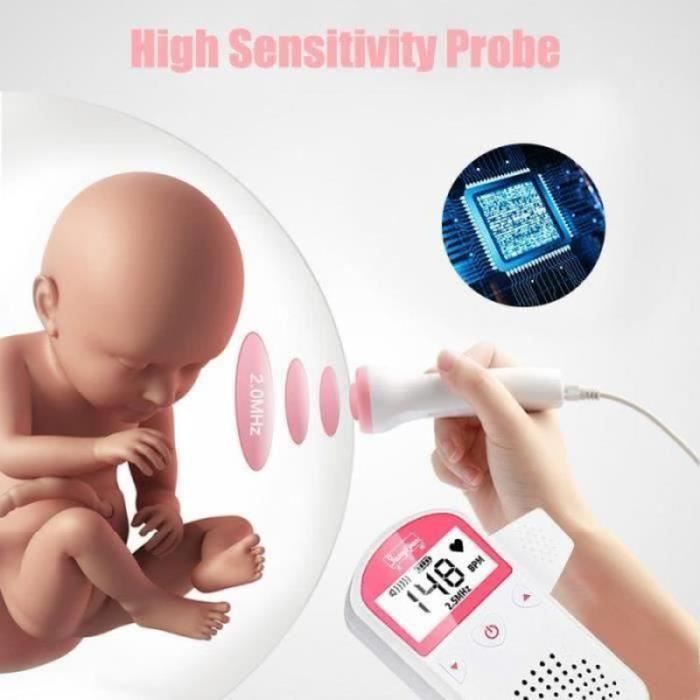 Détecteur Bébé Échographie Doppler Fœtal Rythme Cardiaque - ECOUTE BEBE BABY PHONE