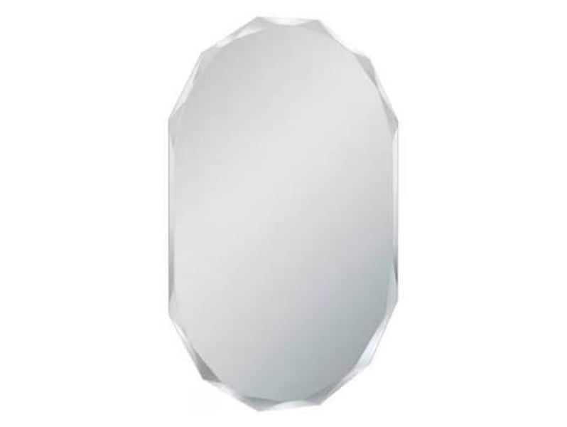 Lustro ścienne w ramie 50x70 cm owalne srebrne