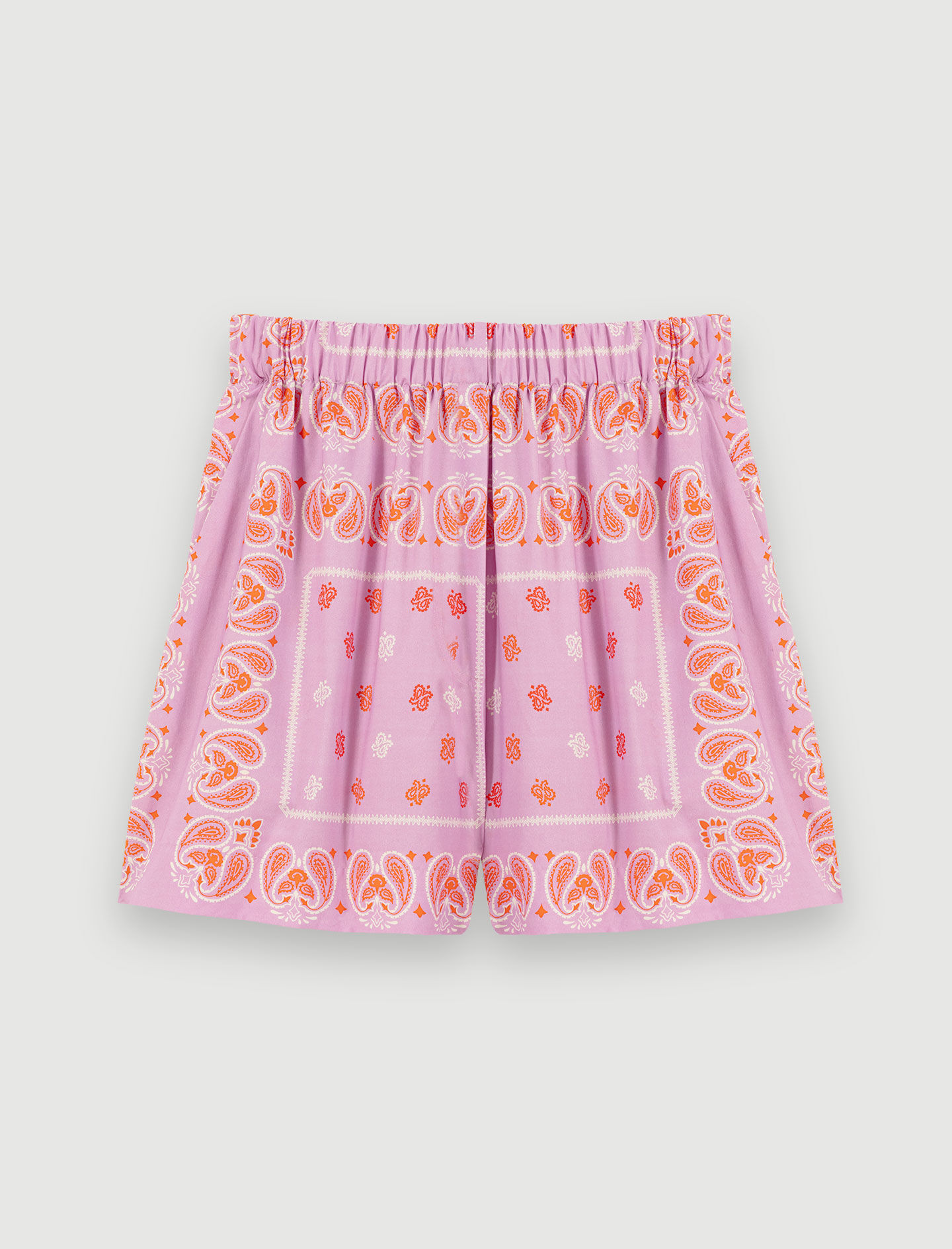 Pantaloni scurți cu imprimeu paisley - Bandană roz