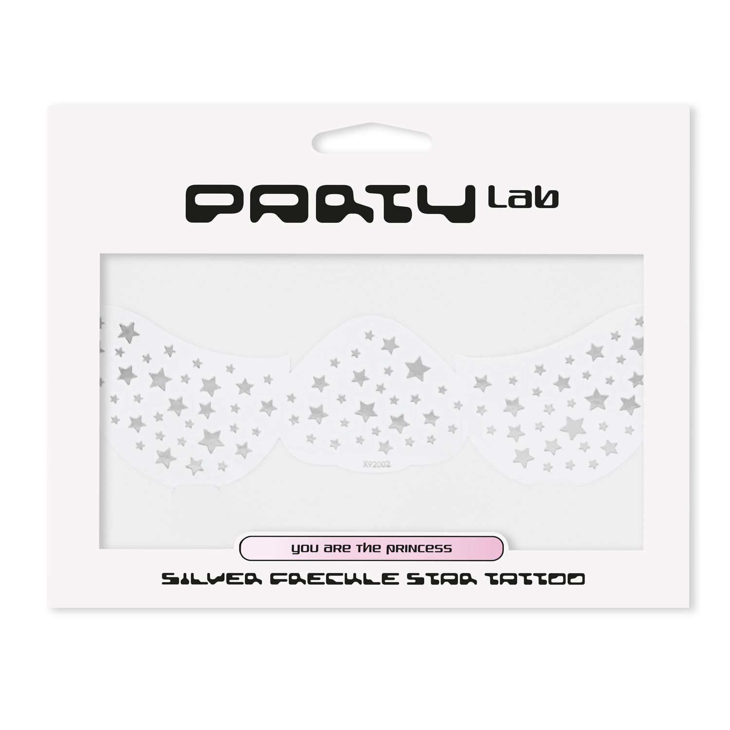 „Party Lab“ šaltojo strazdanų žvaigždės tatuiruotė Veido ir bruožų makiažas