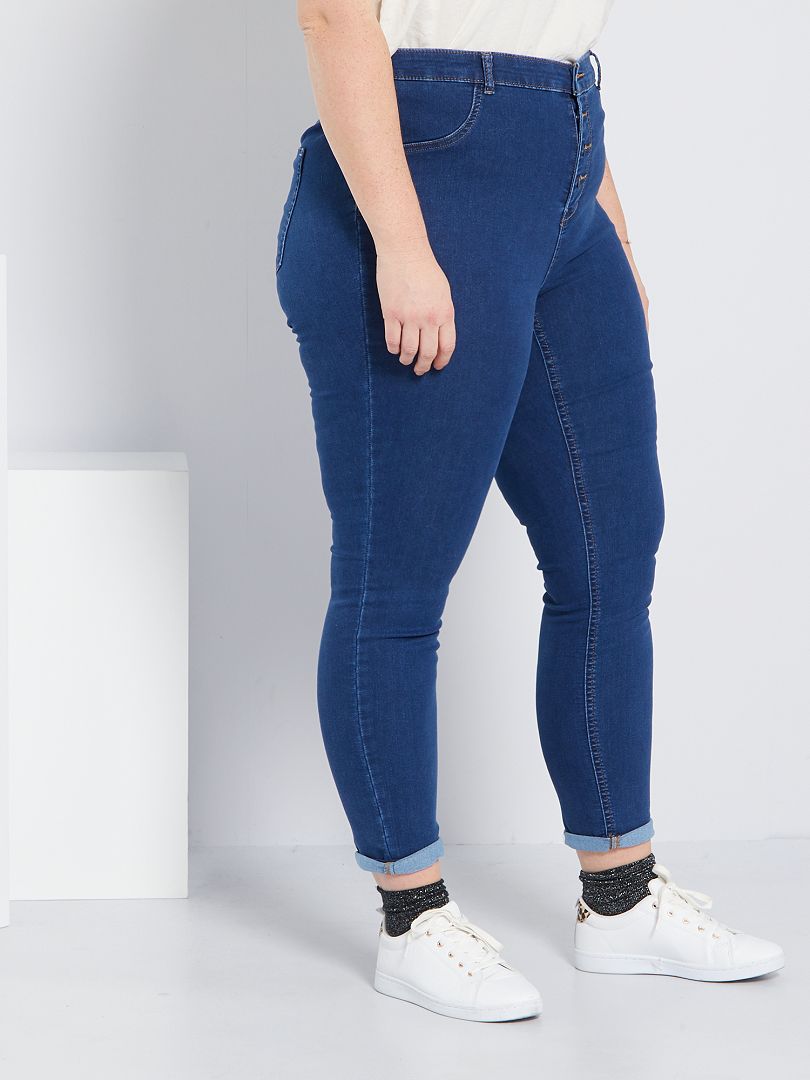 Milieuvriendelijke skinny jeans met hoge taille - BLAUW