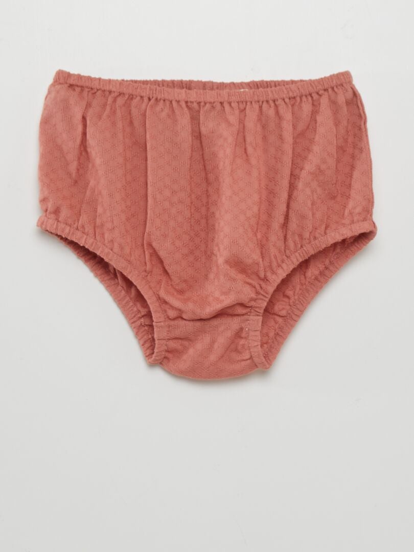 Vestido de corte A con volantes + Pantalones culotte a juego - ROSA